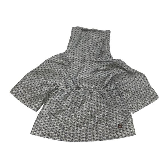 TEA COLLECTION Happy Hoodie Geometric With Bird L/S Top Girls Sz 4 Gray Blue - Picture 3 of 7